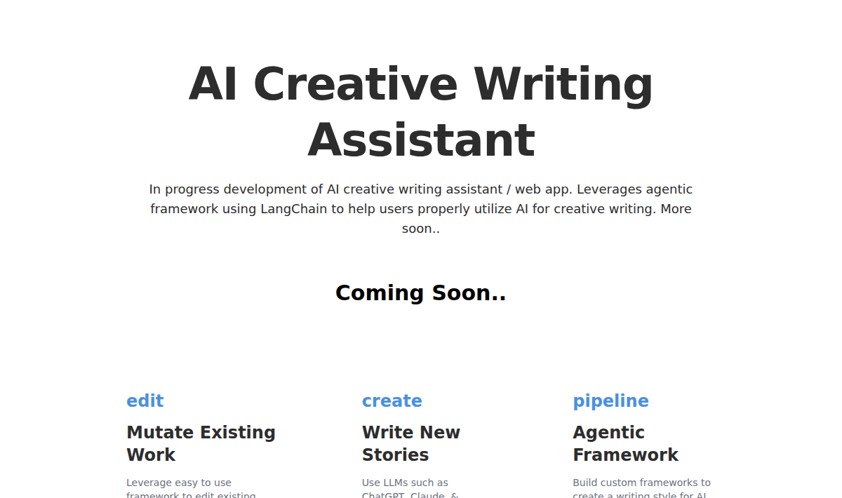 Creative Writing AI Assistant